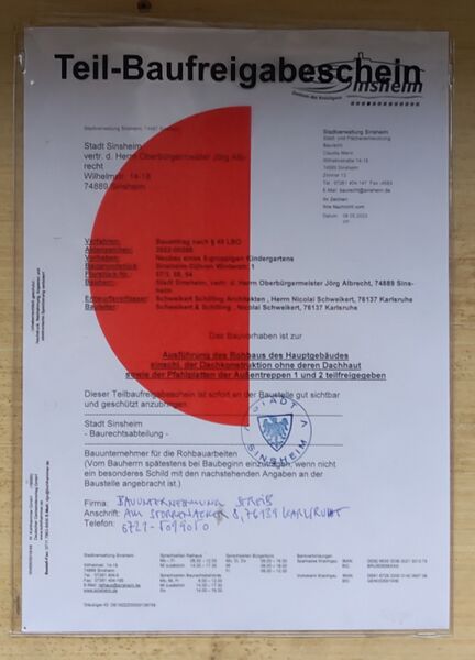 Datei:Neubau KiGa Dühren Teil-Baufreigabe.jpg
