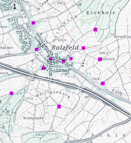 Datei:Balzfeld Lageplan Flurkreuze.jpg
